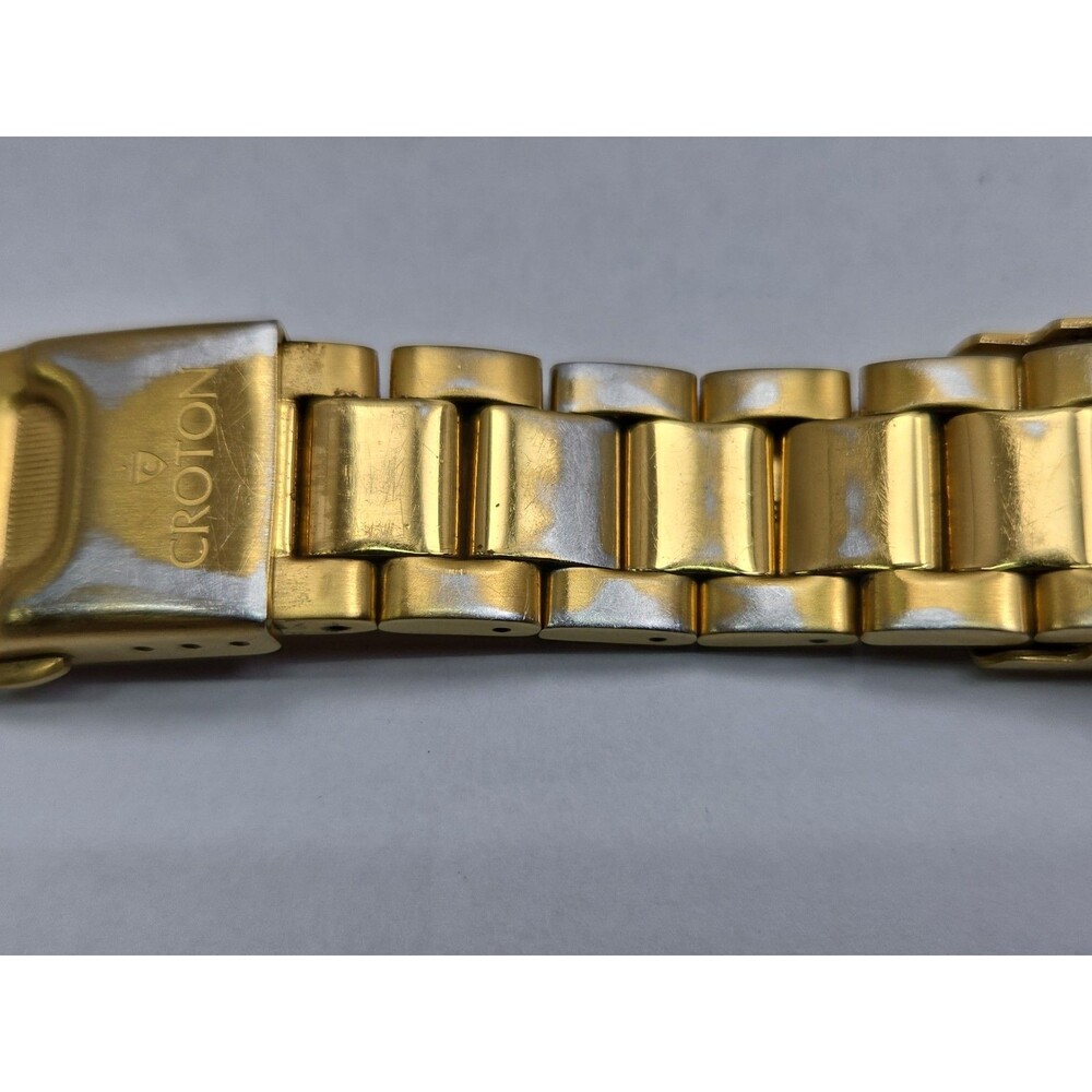Croton Womens Gold Tone Black Dial Diamond Date Quartz Watch New Battery - Read - Picture 11 of 13
